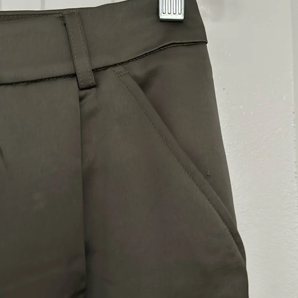*Excellent Condition* Express, Wide Leg, High Waist, Green, Shiny, Cargo Pants - Picture 7 of 11